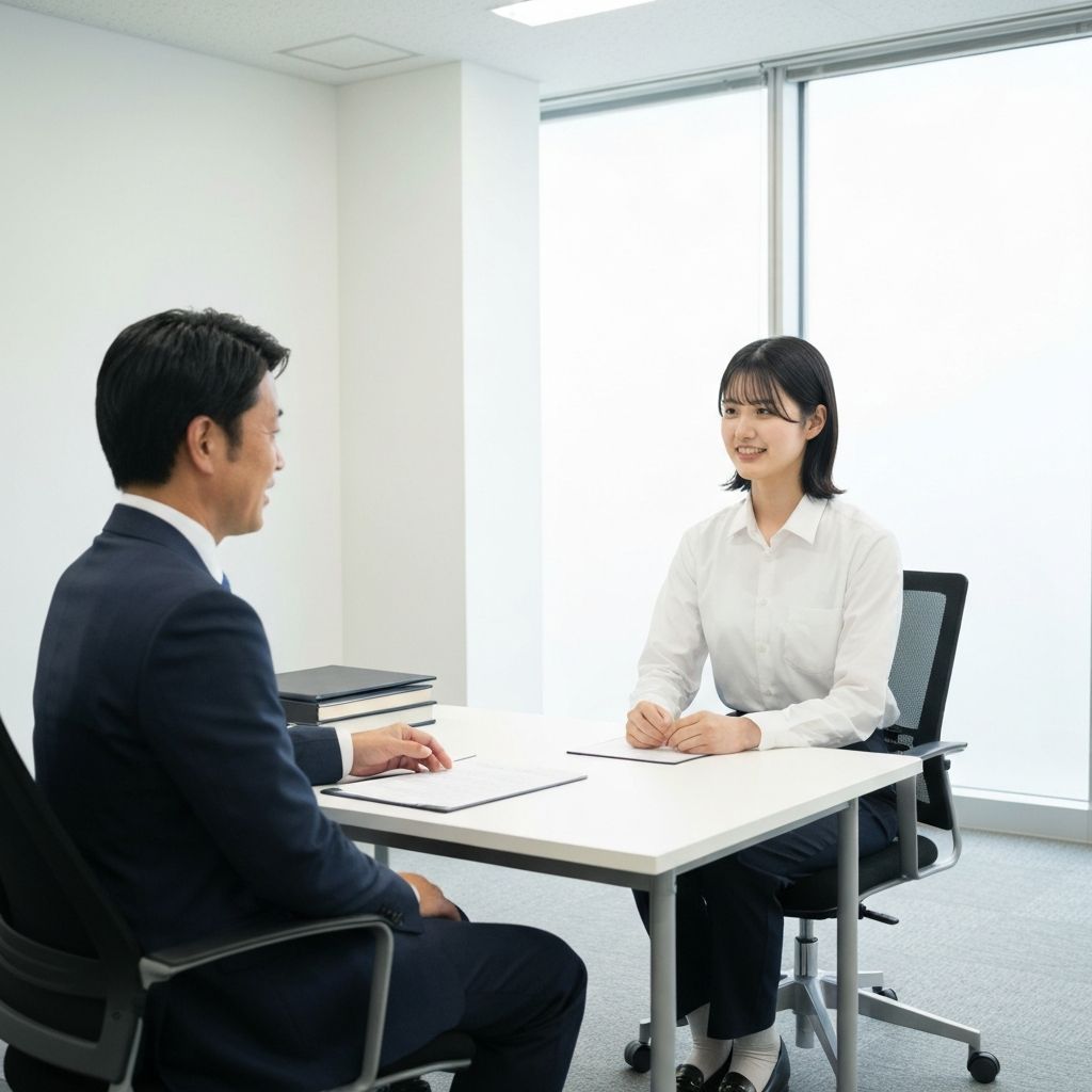 学生と企業の面談風景